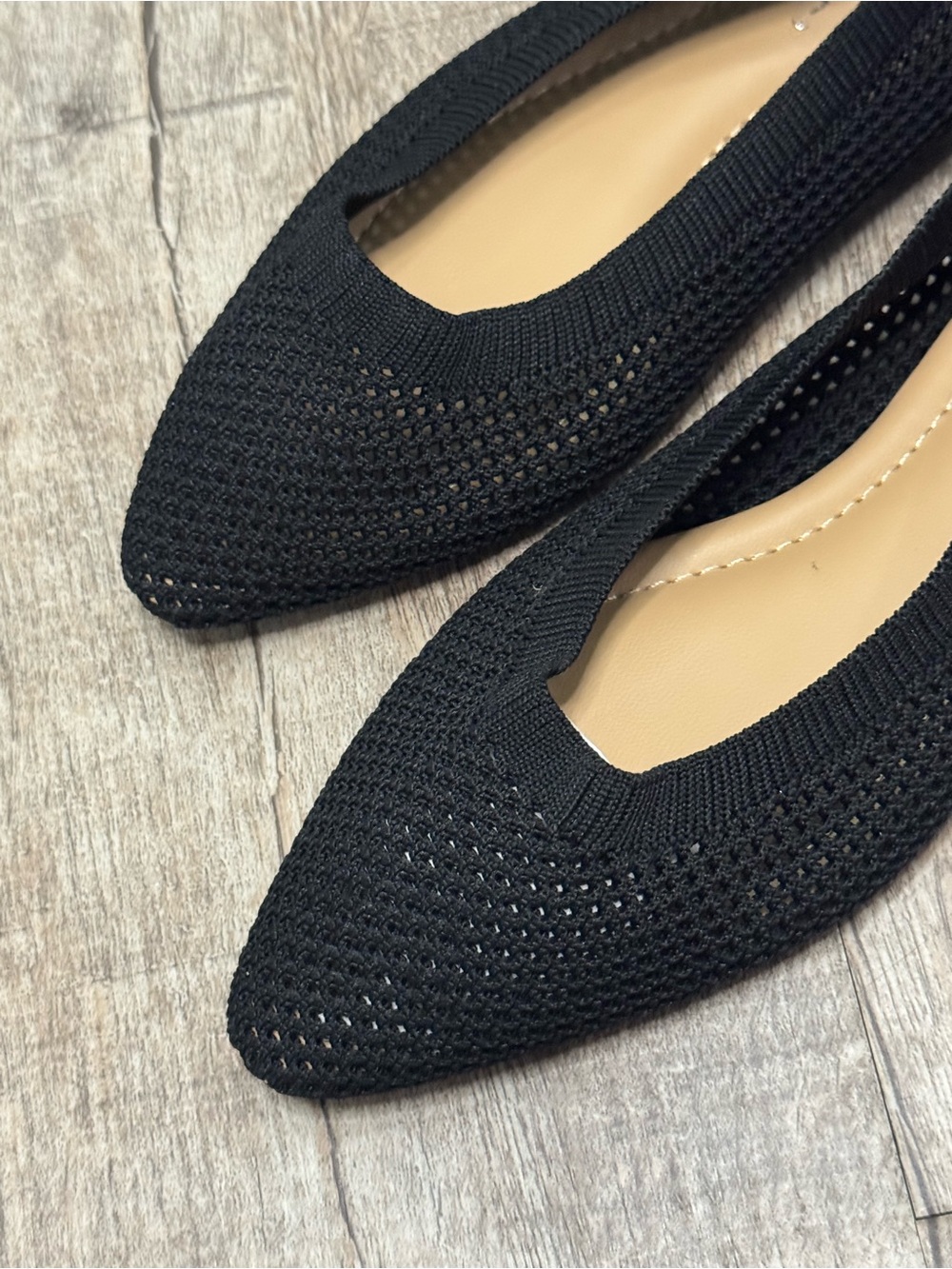 NWT Women's Pointed Toe Ballet‎ Flats Size 8 Knit Slip On Shoes - Picture 2 of 5